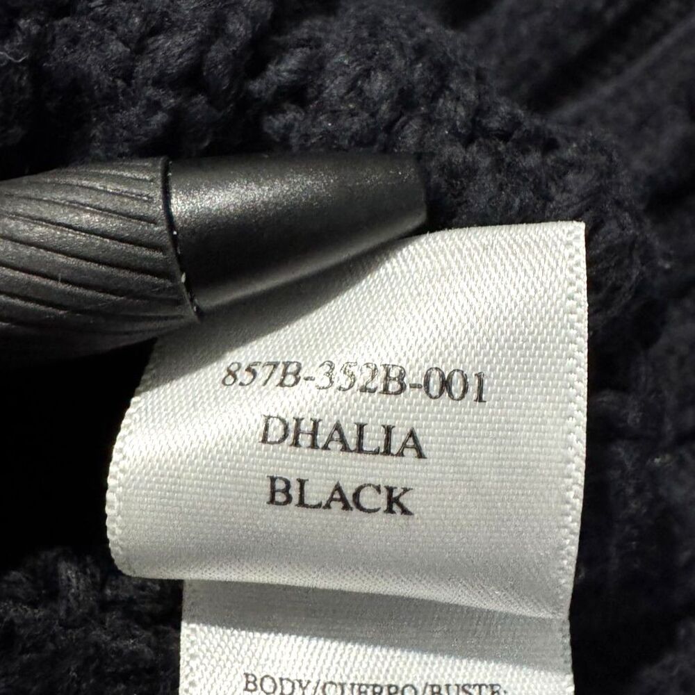 Rails Dhalia Black Eyelet Puff Sleeve BCI Cotton Blend Chunky Knit Sweater M - Picture 6 of 8